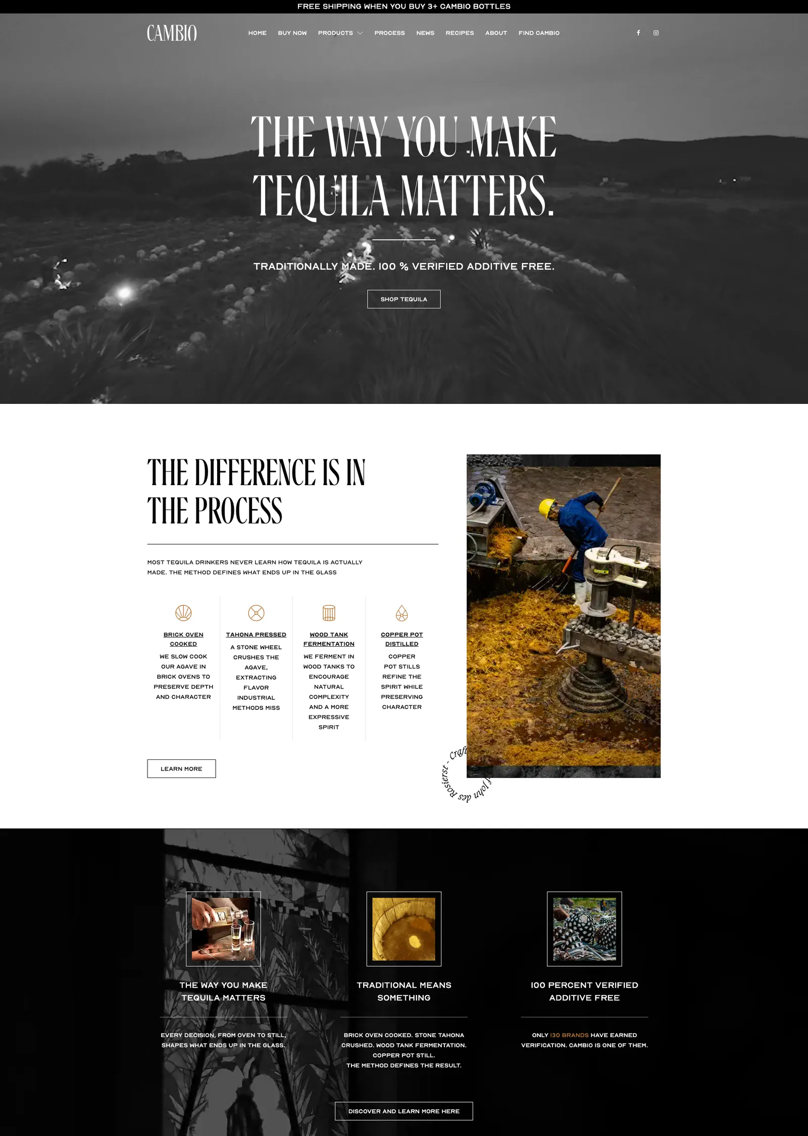 Cambio Tequila website